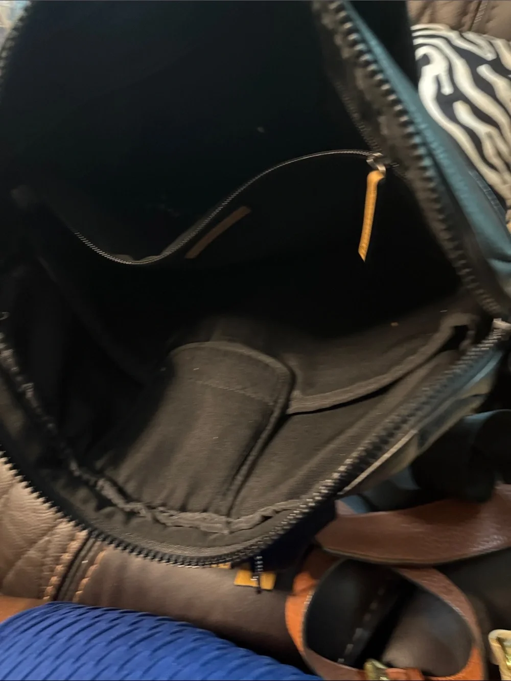 Men's Black Crossbody Messenger Bag with Tan Accents
